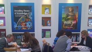 Rights and Permissions team attending meetings at the Cambridge University Press stand at Frankfurt Book Fair.