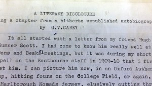 A Literary Disclosure