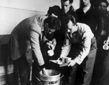 Hungarian refugees receiving food aid, 1956 Photo Credit: UNHRC