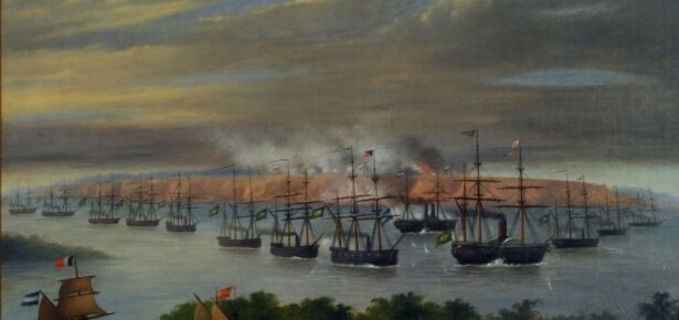 La Escuadra en el canal Privado del Paso de la Patria, 23 de abril de 1866