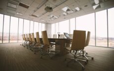 Image of an empty corporate boardroom