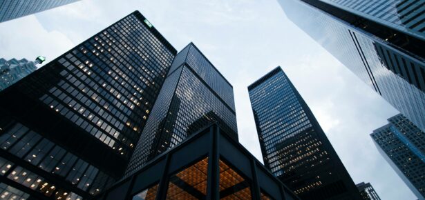 Photo of skyscrapers featuring business and corporations